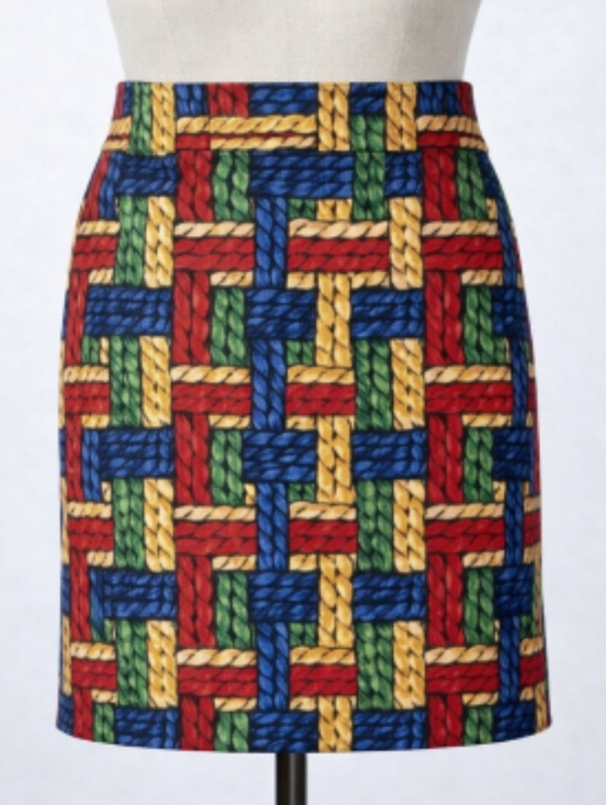 Talbots Dresses & Skirts - TALBOTS Rope Plaid Pencil Skirt Basketweave Colorful Preppy Office Midi Size 12